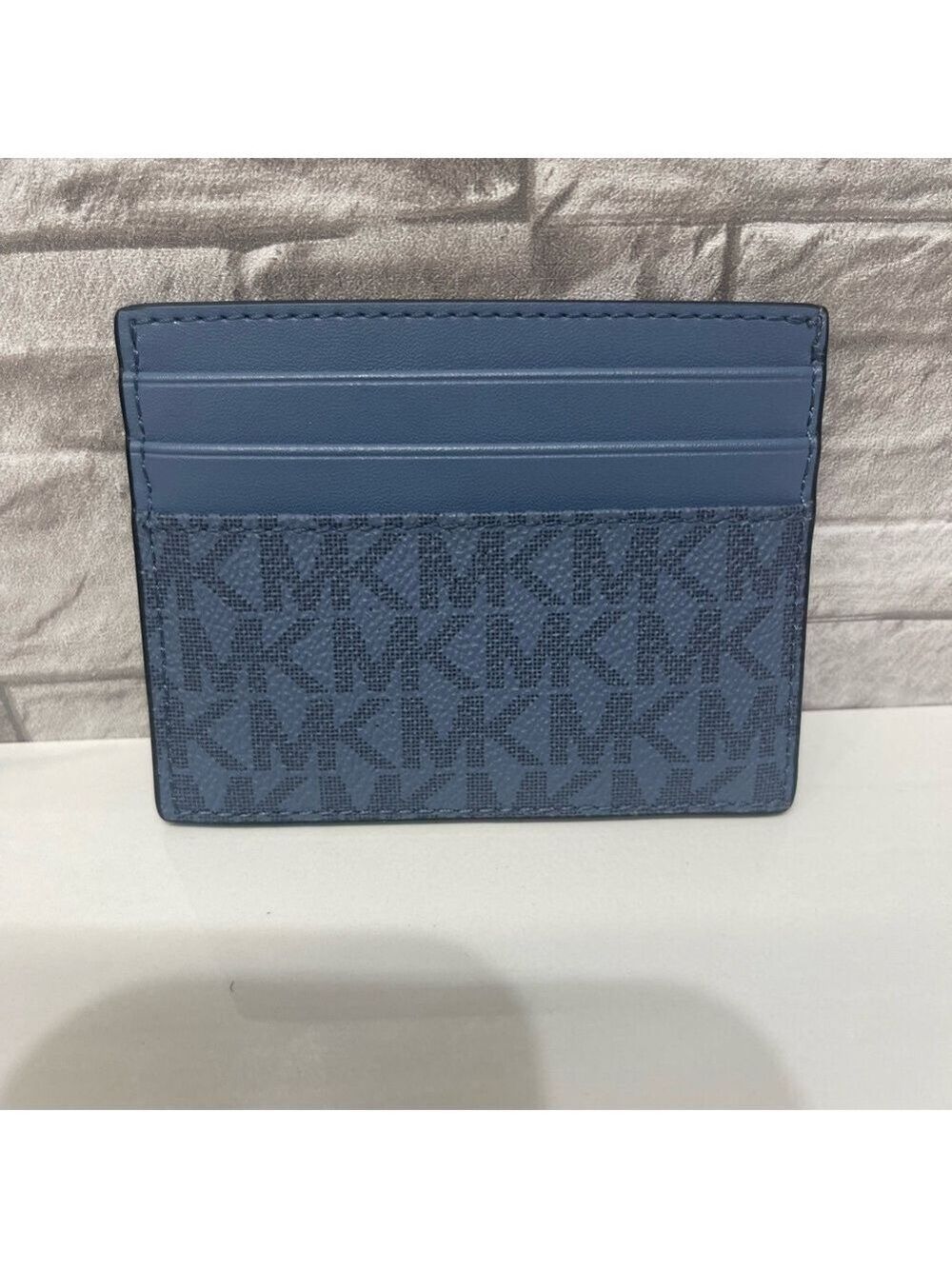 Michael Kors Cooper Utility Messenger & Card Holder Unisex Blue Logo Denim Multi - Picture 8 of 10